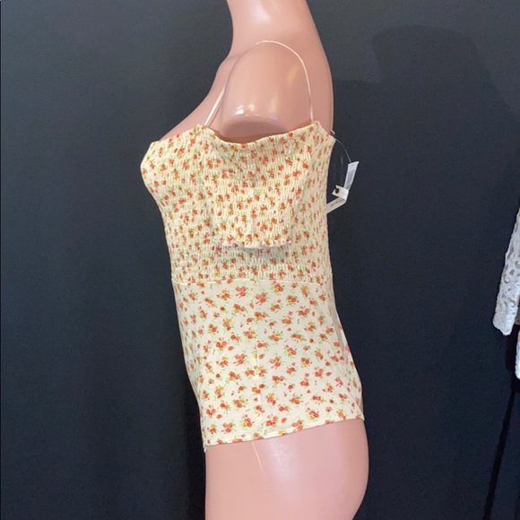 NWT LITTLE BLACK BODYSUIT Floral Shirred Top - Picture 5 of 8